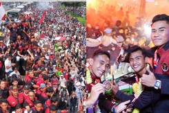 U22 Indonesia ăn mừng HCV SEA Games như Argentina vô địch World Cup, được biển người chào đón làm tắc đường 2 tiếng 
