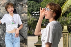 Hot girl bóng chuyền cao nhất Việt Nam thả dáng nuột nà, được khen để mặt mộc còn xinh hơn dùng app