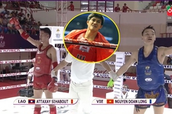 Nguyễn Trần Duy Nhất ngẩn người khi học trò bị xử thua cay đắng dù đánh cho võ sĩ Lào tơi tả