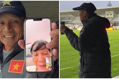 Xúc động cuộc gọi video của HLV Mai Đức Chung cho vợ khi cùng tuyển nữ tập dưới trời mưa lạnh giá