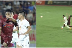 Cầu thủ Hà Tĩnh nhận mưa chỉ trích vì đánh chỏ thẳng mặt tiền đạo Tây của Bình Định ở cúp Quốc gia