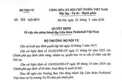 Liên đoàn Pickleball Việt Nam chính thức ra đời