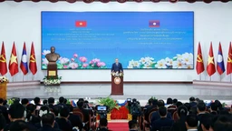 Tổng Bí thư Tô Lâm phát biểu chính sách tại Học viện Chính trị và Hành chính Quốc gia Lào