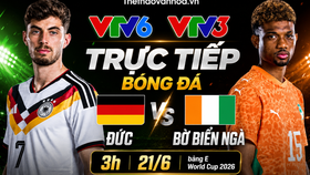 VTV6 VTV3 trực tiếp bóng đá Đức vs Bờ Biển Ngà 3h ngày 21/6, bảng E World Cup 2026