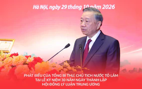 Phát biểu của Tổng Bí thư, Chủ tịch nước Tô Lâm tại Lễ kỷ niệm 30 năm Ngày thành lập Hội đồng Lý luận Trung ương