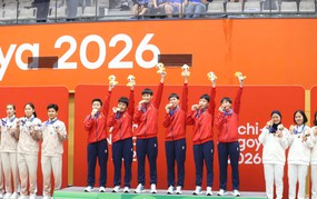 Bảng tổng sắp huy chương ASIAD 2026 chung cuộc