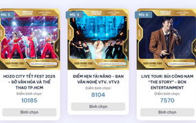 Bình chọn Cống hiến 2026: HOZO City Tết Fest vươn lên dẫn đầu, Nghệ sĩ mới tiếp tục đổi ngôi