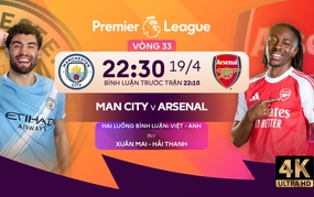 Link xem trực tiếp bóng đá Man City vs Arsenal 22h30 hôm nay, Ngoại hạng Anh vòng 33