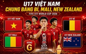 Kết quả bốc thăm chia bảng U17 World Cup 2026: Việt Nam chung bảng Bỉ, Mali và New Zealand