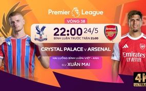 Link xem trực tiếp bóng đá Crystal Palace vs Arsenal 22h00 hôm nay, Ngoại hạng Anh vòng 38