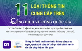 11 loại thông tin cung cấp trên Cổng Dịch vụ công quốc gia