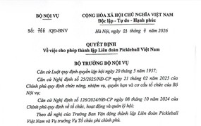 Liên đoàn Pickleball Việt Nam chính thức ra đời