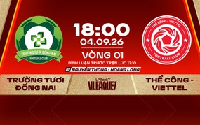 Link xem trực tiếp bóng đá Đồng Nai vs Thể Công Viettel 18h00 hôm nay, vòng 1 V.League 1