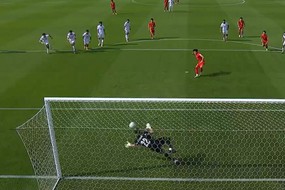 Đình Bắc sút phạt đền bản lĩnh để mở tỷ số cho U23 Việt Nam trước Jordan