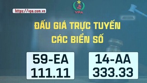 ĐẤU GIÁ TRỰC TUYẾN CÁC BIỂN SỐ 59EA – 111.11 VÀ 14AA – 333.33 TRONG NGÀY 16.5.2025