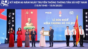 Thông tấn xã Việt Nam vinh dự đón nhận Huân chương Hồ Chí Minh lần thứ 3