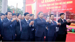 Tổng Bí thư Tô Lâm dự Lễ khánh thành Nhà tưởng niệm Chủ tịch Hồ Chí Minh tại di tích đồi E2