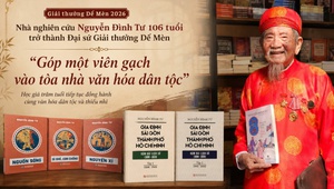 Lễ trao Giải thưởng Thiếu nhi Dế Mèn 2026 - Nhà nghiên cứu Nguyễn Đình Tư 106 tuổi trở thành Đại sứ Giải thưởng Dế Mèn: "Góp một viên gạch vào tòa nhà văn hóa dân tộc"
