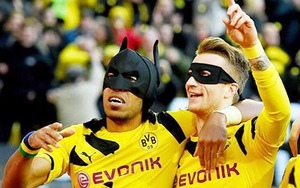 'Người dơi' Aubameyang hợp sức cùng 'Robin' Reus giúp Dortmund thắng derby