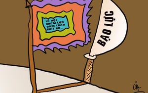 Bạo lực - tranh của họa sĩ Dũng Cận