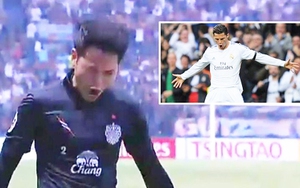 SIÊU PHẨM! Tuyển thủ Thái Lan ghi bàn từ chấm phạt góc và ăn mừng như Cristiano Ronaldo