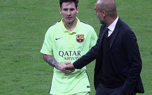 Pep Guardiola tình cảm với Messi trong giờ nghỉ