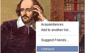 Shakespeare sáng tạo từ “unfriend” cho Facebook từ cách đây 400 năm?