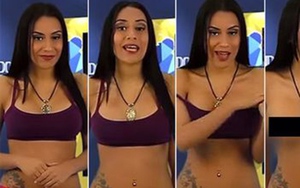Giữ lời hứa, phóng viên truyền hình khỏa thân vì tuyển Venezuela