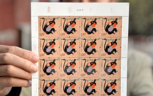 Ngắm bộ tem Tết năm Khỉ độc đáo của Trung Quốc