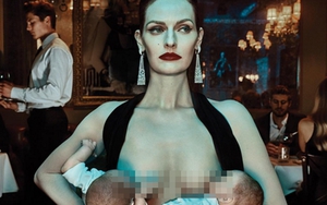 Ảnh người mẫu cho trẻ bú gây tranh cãi vì quá khêu gợi