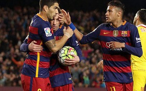 Barcelona 6-0 Sporting Gijon: Suarez lại lập poker, Barca "đánh tennis"