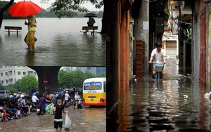 Ảnh độc: So sánh trận mưa lớn ở Hà Nội với trận lụt lịch sử năm 2008