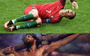 Chị gái so sánh cảnh Ronaldo bị triệt hạ với hình ảnh… Chúa Jesus bị đóng đinh