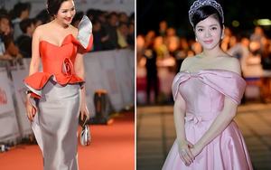 Lý Nhã Kỳ, Giáng My khoe vai trần trên thảm đỏ LHP Quốc tế Hà Nội