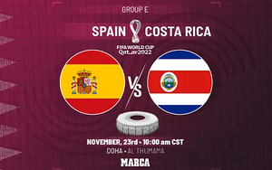 Link trực tiếp bóng đá Tây Ban Nha vs Costa Rica, World Cup 2022 (23h00, 23/11)