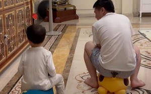 Video: Chồng Đỗ Mỹ Linh 'rũ bỏ' hình tượng chủ tịch khi chơi cùng cháu 