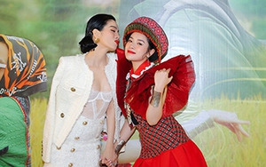 Lệ Quyên khoe body thon gọn tới chúc mừng em gái Nguyễn Thu Hằng