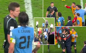 Cầu thủ Uruguay nổi giận, chỉ mặt trọng tài sau trận đấu với Ghana