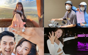 Diễm My 9X được cầu hôn trên khinh khí cầu và những màn báo 'tin hỷ' náo loạn Vbiz