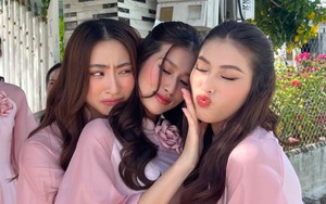 Thiên Ân và Lương Thùy Linh có biểu cảm 'lạ' khi chụp ảnh cùng Á hậu Ngọc Thảo