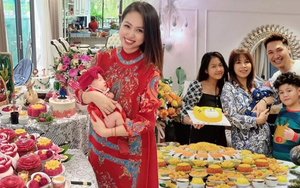 Sao Việt tổ chức tiệc đầy tháng cho con: Lê Dương Bảo Lâm, Mạnh Trường cực chu đáo với mâm cỗ đầy màu sắc