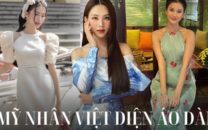 Diện áo dài local brand Việt: Hoa hậu Mai Phương hoá 'gái ngoan' sau loạt ồn ào, bạn gái Đoàn Văn Hậu kiều diễm tựa 'nàng thơ'