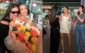 Khánh Vân - Kim Duyên ôm chặt Ngọc Châu vừa về Việt Nam sau hành trình Miss Universe  