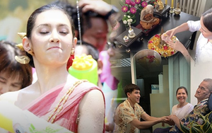 Dàn minh tinh Thái Lan ăn mừng ngày Tết Songkran cổ truyền: Người hóa nữ thần, người ở bên báo hiếu cha mẹ