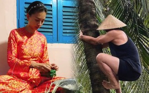 Hài hước như cặp đôi Ngô Thanh Vân - Huy Trần ngày Tết: Vợ đảm đang gói bánh, chồng thì mải mê làm hành động này