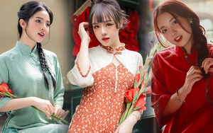 Loạt hot girl làng game xúng xính áo dài, 'đọ sắc' dịp Tết cổ truyền