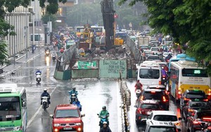 Từ 1/2, phân luồng phục vụ thi công cầu vượt nút Chùa Bộc - Phạm Ngọc Thạch