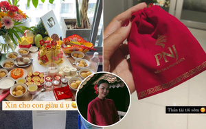 Sao Việt trong ngày Thần Tài 2023: Người tất bật chuẩn bị đồ lễ, người mua vàng 'xin vía' sung túc rủng rỉnh cả năm  