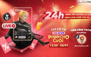 TikToker Phạm Thoại livestream xuyên đêm không nghỉ trong 24h Live Phiên Chợ Cuối
