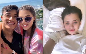 Nhan sắc vợ Bùi Tiến Dũng ngày càng thăng hạng, sinh con xong mặt mộc vẫn không chút tì vết